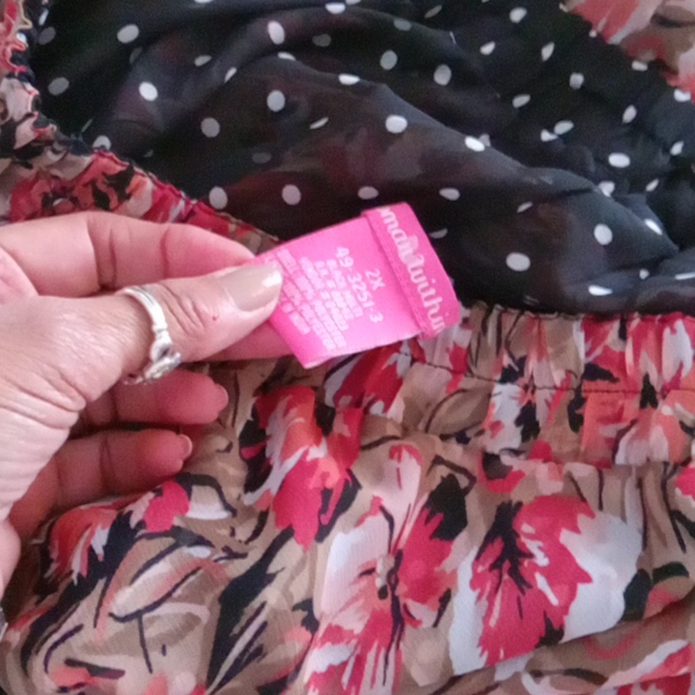 Woman Within Reversible  Chiffon Midi Skirt 2X NWOT - Picture 8 of 9